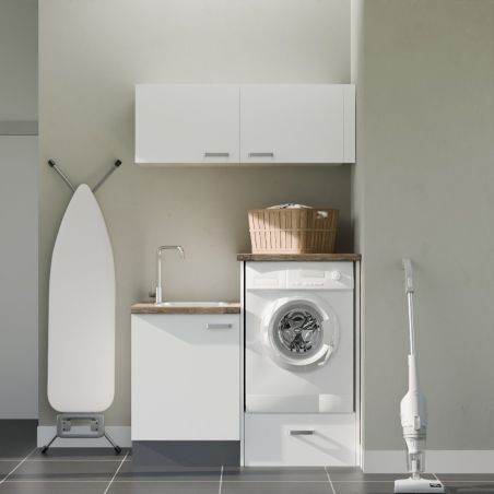 Buanderie complète B06 - Emplacement lave-linge surélevé et évier