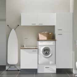Buanderie complète B07 - Emplacement lave-linge surélevé et évier