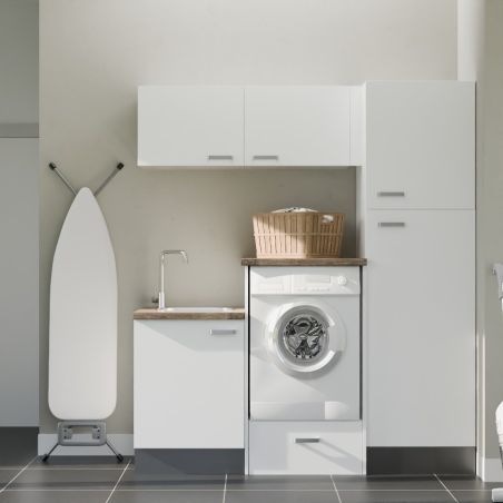 Buanderie complète B07 - Emplacement lave-linge surélevé et évier