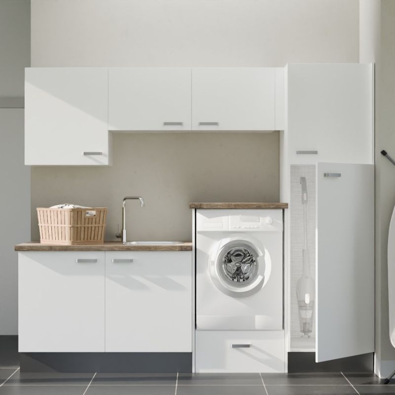 Buanderie complète B08 - Emplacement lave-linge surélevé et évier Buanderie complète B08 - Emplacement lave-linge surélevé et évier