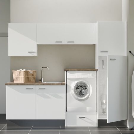 Buanderie complète B08 - Emplacement lave-linge surélevé et évier