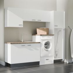 Buanderie complète B08 - Emplacement lave-linge surélevé et évier