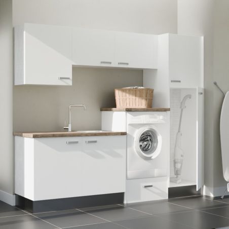 Buanderie complète B08 - Emplacement lave-linge surélevé et évier
