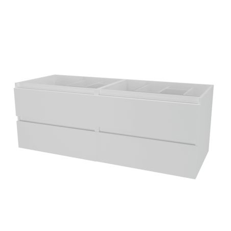 Caisson de meuble salle de bain ARLEQUIN 140 cm - Blanc brillant