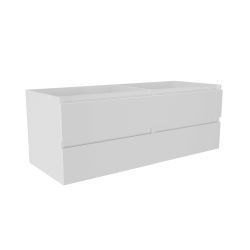 Caisson de meuble salle de bain ARLEQUIN 140 cm - Blanc brillant
