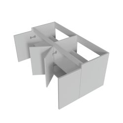 Caisson de salle de bain PROLINE 140 cm - Blanc brillant