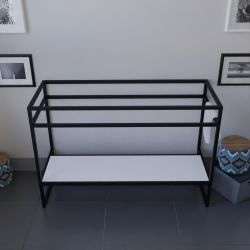 Caisson sous plan vasque STRUCTURA 120 cm - Etagère blanche