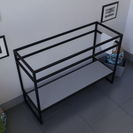 Caisson sous plan vasque STRUCTURA 120 cm - Etagère grise
