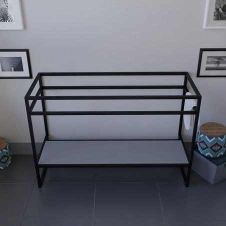 Caisson sous plan vasque STRUCTURA 120 cm - Etagère grise