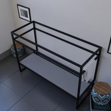 Caisson sous plan vasque STRUCTURA 120 cm - Etagère grise