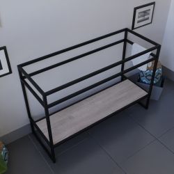 Caisson sous plan vasque STRUCTURA 120 cm - Etagère bois