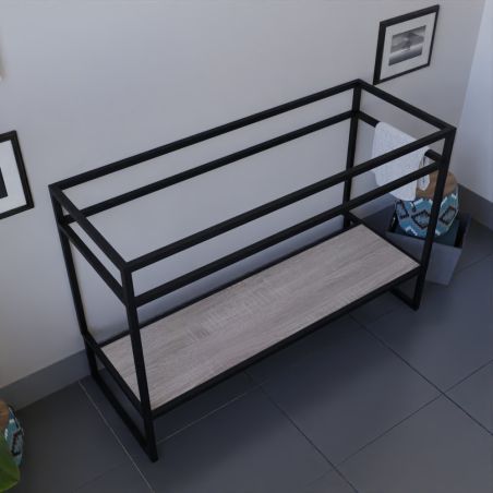 Caisson sous plan vasque STRUCTURA 120 cm - Etagère bois