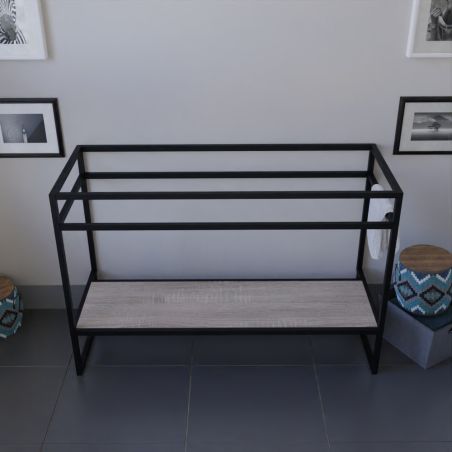 Caisson sous plan vasque STRUCTURA 120 cm - Etagère bois
