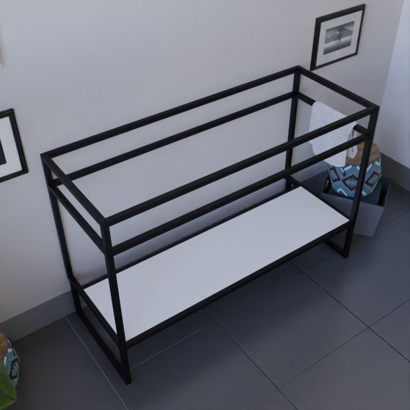 Caisson sous plan vasque STRUCTURA 120 cm - Etagère blanche Caisson sous plan vasque STRUCTURA 120 cm - Etagère blanche