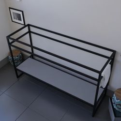 Caisson sous vasque STRUCTURA 140 cm - étagère grise