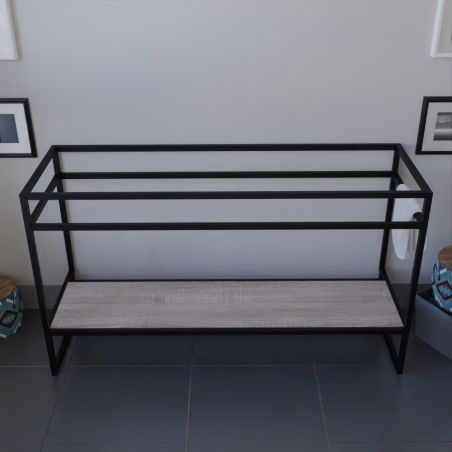 Caisson sous vasque STRUCTURA 140 cm - étagère bois