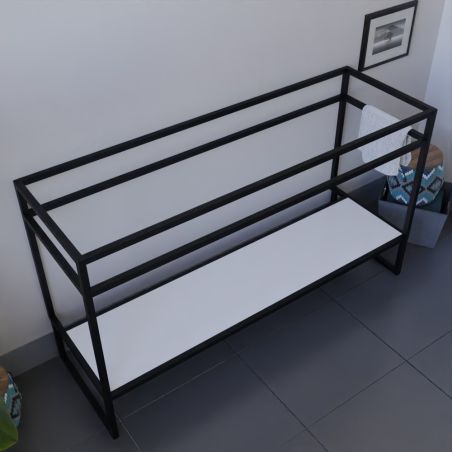 Caisson sous vasque STRUCTURA 140 cm - étagère blanche