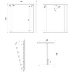 Miroir LED inclinable motorisé MOTORY - 70 cm x 80 cm 