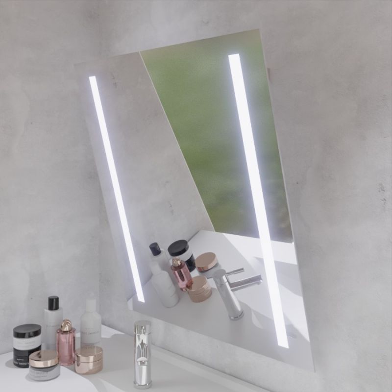 Miroir LED inclinable motorisé MOTORY - 70 cm x 80 cm - Lumière froide Miroir LED inclinable motorisé MOTORY - 70 cm x 80 cm - Lumière froide