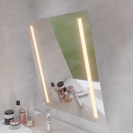 Miroir LED inclinable motorisé MOTORY - 70 cm x 80 cm - Lumière chaude
