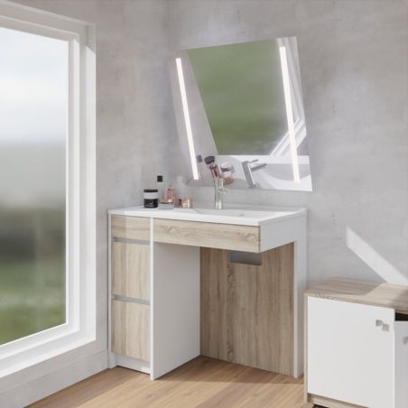 Miroir LED inclinable motorisé MOTORY - 80 cm x 80 cm 