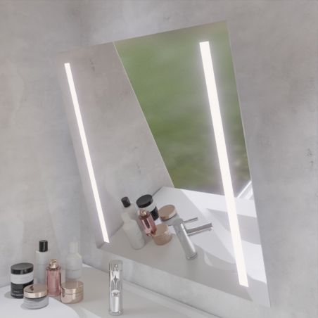 Miroir LED inclinable motorisé MOTORY - 80 cm x 80 cm - Lumière neutre