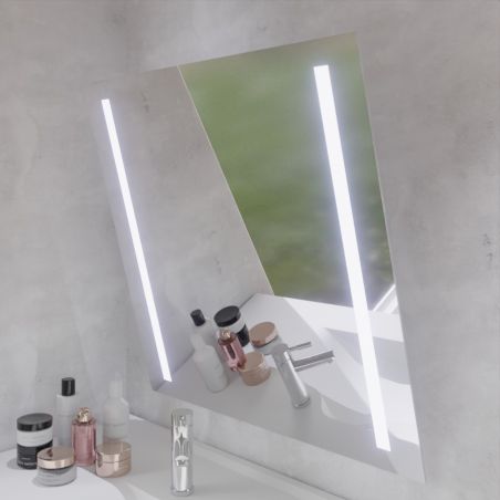 Miroir LED inclinable motorisé MOTORY - 80 cm x 80 cm - Lumière froide