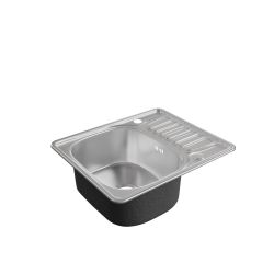 Evier inox 1 bac avec égouttoir 58 cm x 48 cm EVINOX