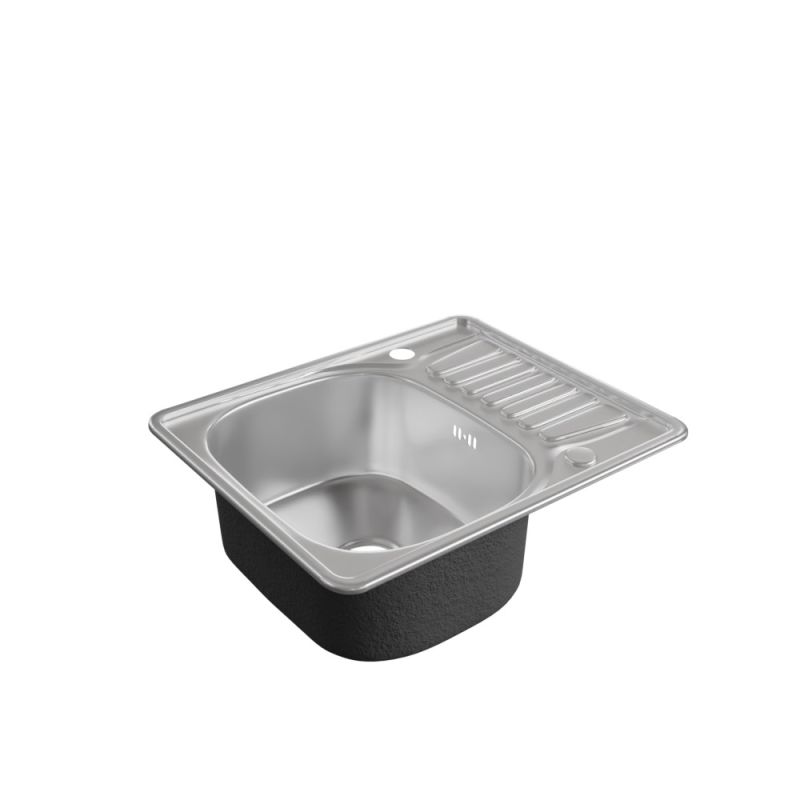 Evier inox 1 bac avec égouttoir 58 cm x 48 cm EVINOX Evier inox 1 bac avec égouttoir 58 cm x 48 cm EVINOX