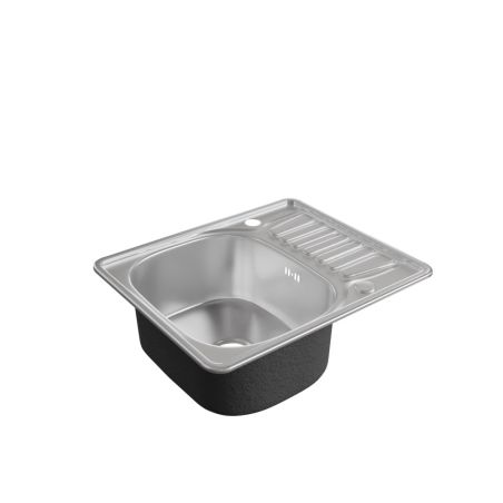 Evier inox 1 bac avec égouttoir 58 cm x 48 cm EVINOX