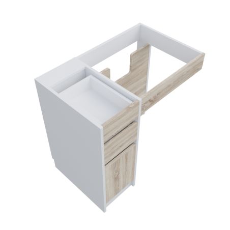 Caisson sous vasque déportée à droite PMR ANDY 90 cm