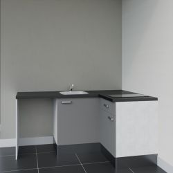 Kitchenette KA01 avec plan stratifié et évier