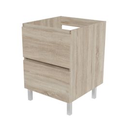 Caisson sous vasque spécial lave-linge IDEA 124 cm - Bois