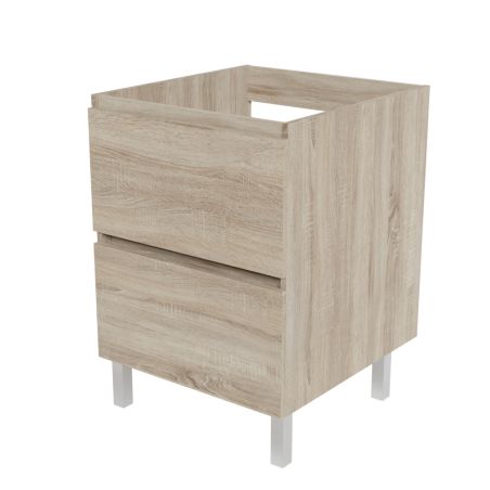 Caisson sous vasque spécial lave-linge IDEA 124 cm - Bois