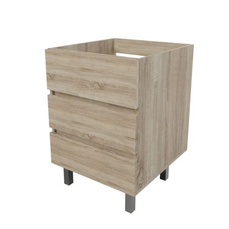 Caisson sous vasque spécial lave-linge KORA 60 cm - Bois