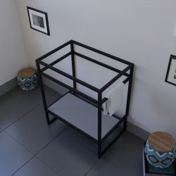 Caisson sous vasque STRUCTURA 70 cm - étagère grise