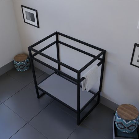 Caisson sous vasque STRUCTURA 70 cm - étagère grise