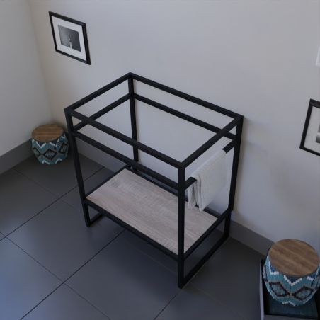 Caisson sous vasque STRUCTURA 70 cm - étagère en bois