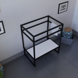 Caisson sous vasque STRUCTURA 70 cm - étagère blanche
