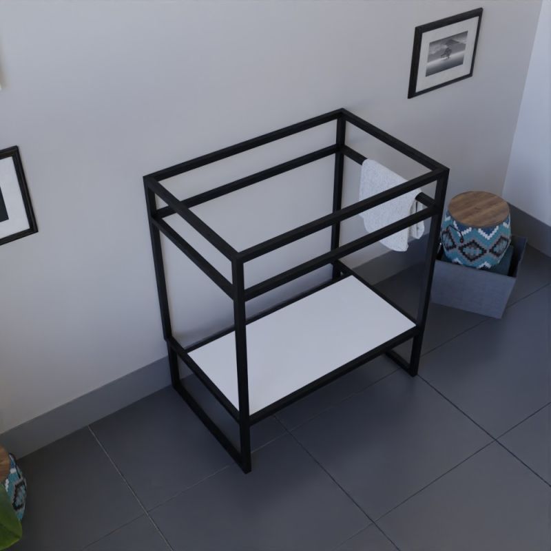 Caisson sous vasque STRUCTURA 70 cm - étagère blanche Caisson sous vasque STRUCTURA 70 cm - étagère blanche