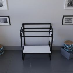 Caisson sous vasque STRUCTURA 70 cm - étagère blanche
