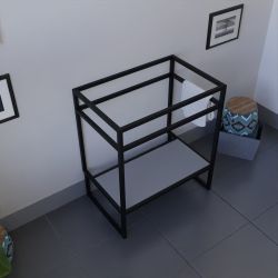 Caisson sous vasque STRUCTURA 70 cm - étagère grise