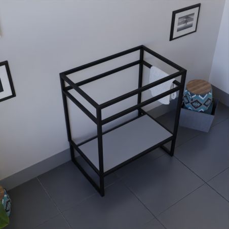 Caisson sous vasque STRUCTURA 70 cm - étagère grise