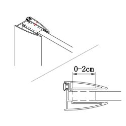 Paroi de douche fixe effet miroir avec volet pivotant BAYA - Profilé chromé - Verre 8 mm