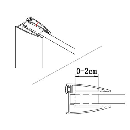 Paroi de douche fixe effet miroir avec volet pivotant BAYA - Profilé chromé - Verre 8 mm