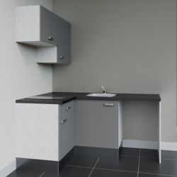 Kitchenette KA02 avec plan stratifié et évier