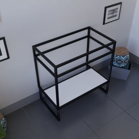 Caisson sous vasque STRUCTURA 80 cm - Etagère blanche