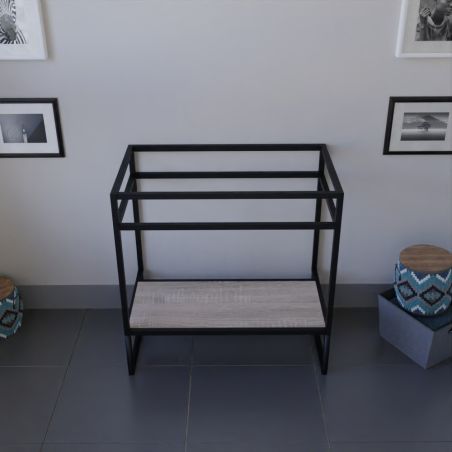 Caisson sous vasque STRUCTURA 80 cm - Etagère bois