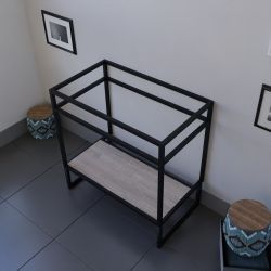 Caisson sous vasque STRUCTURA 80 cm - Etagère bois