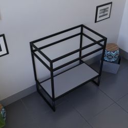 Caisson sous vasque STRUCTURA 80 cm - Etagère gris